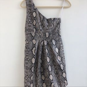 Wow couture snakeskin one shoulder dress